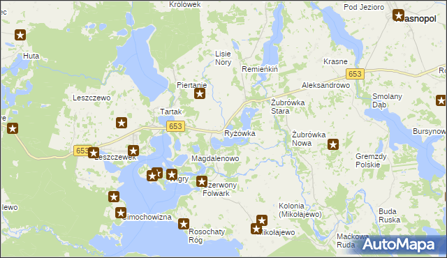 mapa Ryżówka, Ryżówka na mapie Targeo