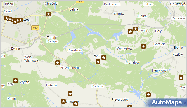 mapa Rząbiec, Rząbiec na mapie Targeo