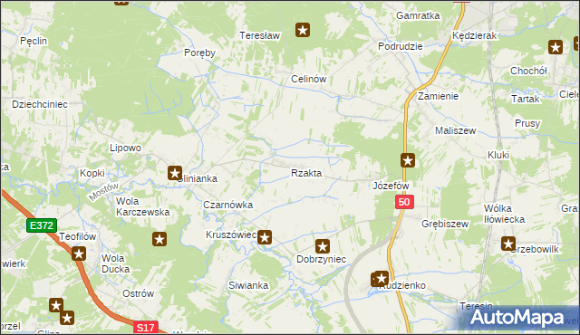 mapa Rzakta, Rzakta na mapie Targeo