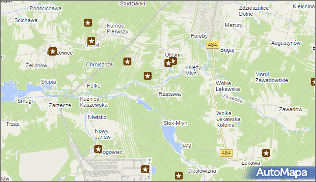 mapa Rząsawa, Rząsawa na mapie Targeo