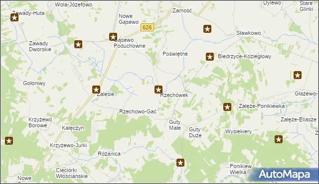 mapa Rzechówek, Rzechówek na mapie Targeo