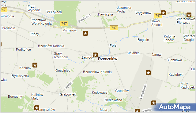 mapa Rzeczniów, Rzeczniów na mapie Targeo