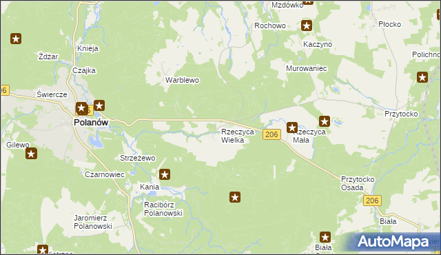 mapa Rzeczyca Wielka, Rzeczyca Wielka na mapie Targeo