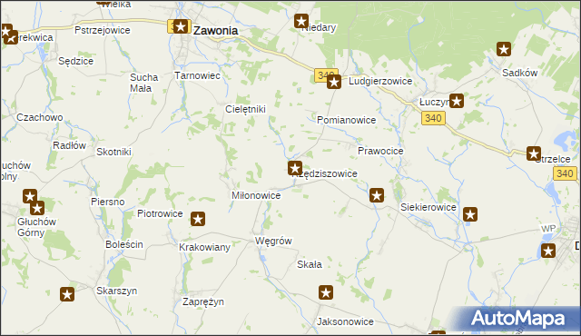 mapa Rzędziszowice, Rzędziszowice na mapie Targeo