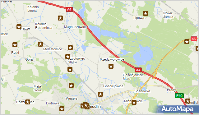 mapa Rzędziwojowice, Rzędziwojowice na mapie Targeo