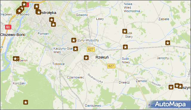 mapa Rzekuń, Rzekuń na mapie Targeo