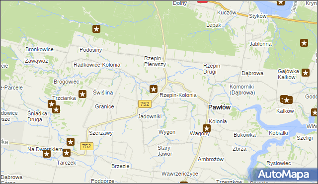 mapa Rzepin-Kolonia, Rzepin-Kolonia na mapie Targeo