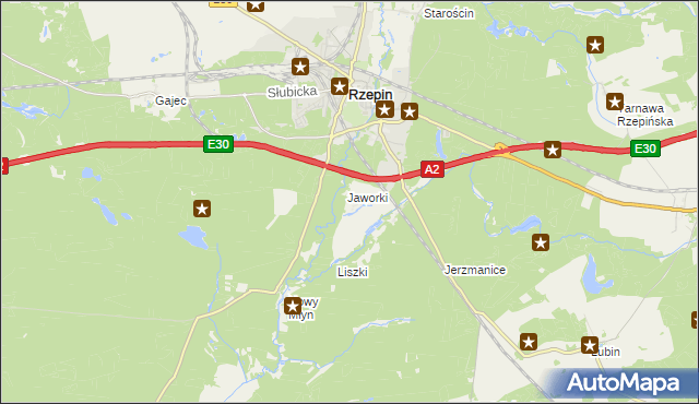 mapa Rzepinek gmina Rzepin, Rzepinek gmina Rzepin na mapie Targeo