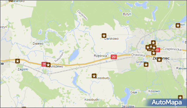 mapa Rzęśnica, Rzęśnica na mapie Targeo