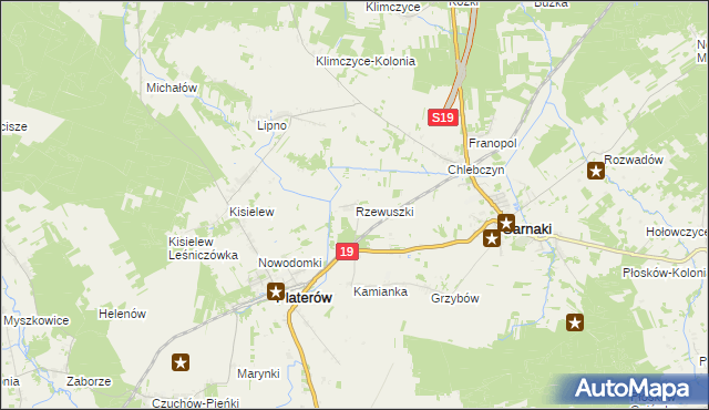 mapa Rzewuszki, Rzewuszki na mapie Targeo