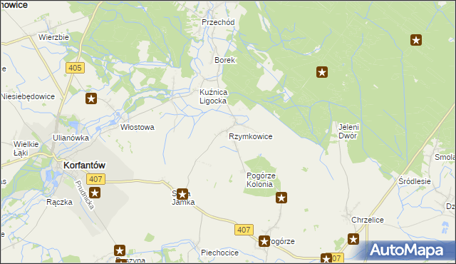 mapa Rzymkowice, Rzymkowice na mapie Targeo