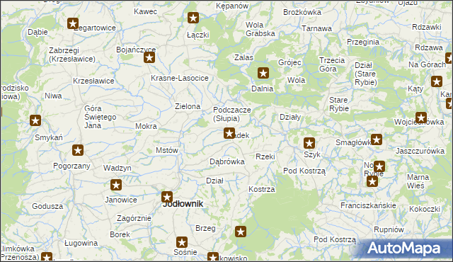 mapa Sadek gmina Jodłownik, Sadek gmina Jodłownik na mapie Targeo