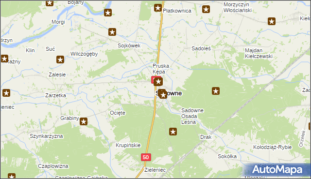 mapa Sadowne, Sadowne na mapie Targeo