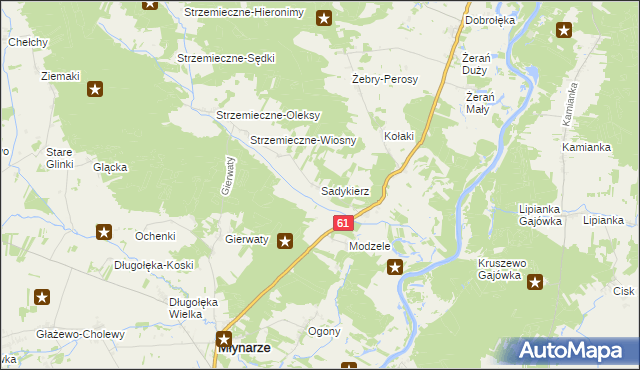 mapa Sadykierz gmina Młynarze, Sadykierz gmina Młynarze na mapie Targeo