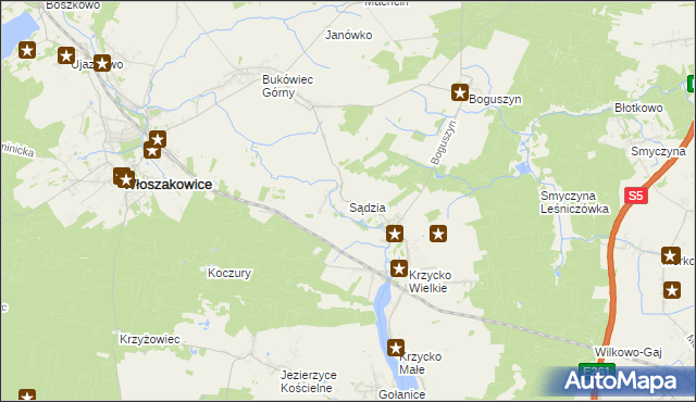 mapa Sądzia, Sądzia na mapie Targeo