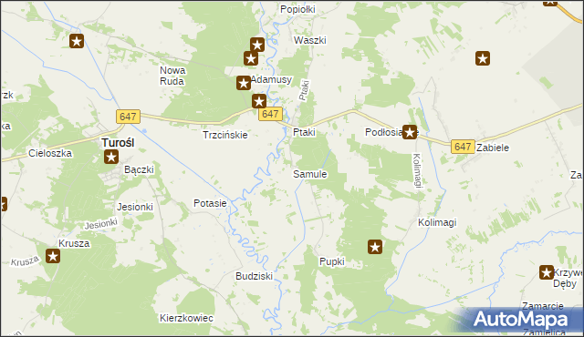 mapa Samule, Samule na mapie Targeo