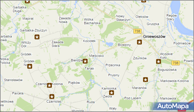 mapa Sarnów gmina Gniewoszów, Sarnów gmina Gniewoszów na mapie Targeo