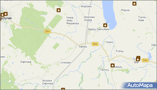 mapa Sątopy gmina Bisztynek, Sątopy gmina Bisztynek na mapie Targeo