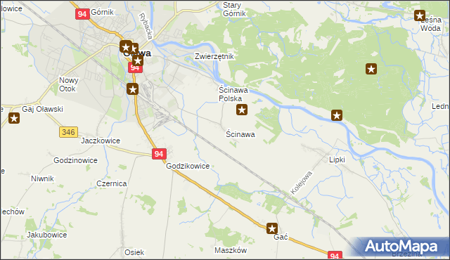 mapa Ścinawa gmina Oława, Ścinawa gmina Oława na mapie Targeo