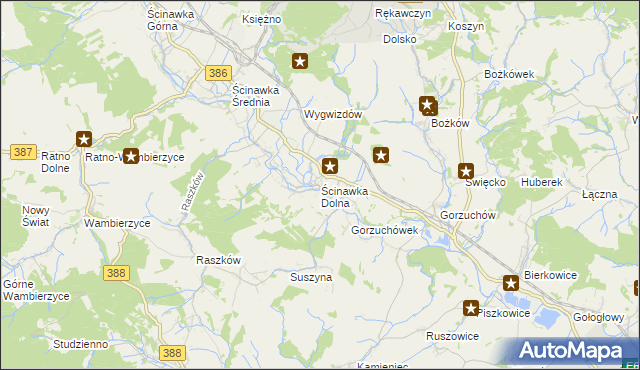 mapa Ścinawka Dolna, Ścinawka Dolna na mapie Targeo