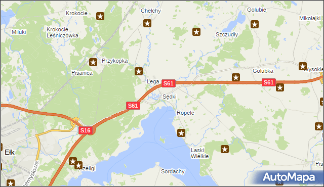 mapa Sędki gmina Ełk, Sędki gmina Ełk na mapie Targeo