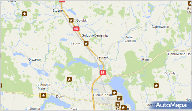 mapa Sedranki, Sedranki na mapie Targeo