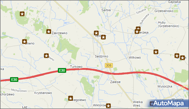 mapa Sędzinko, Sędzinko na mapie Targeo