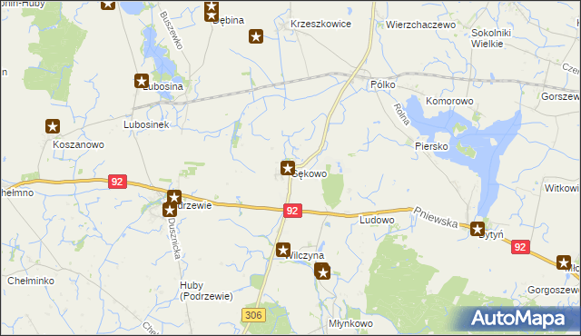 mapa Sękowo gmina Duszniki, Sękowo gmina Duszniki na mapie Targeo