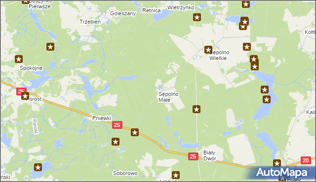 mapa Sępolno Małe, Sępolno Małe na mapie Targeo