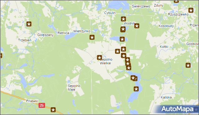 mapa Sępolno Wielkie, Sępolno Wielkie na mapie Targeo