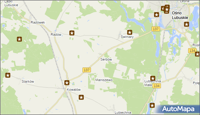 mapa Serbów, Serbów na mapie Targeo