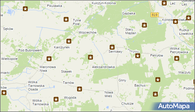 mapa Serniawy-Kolonia, Serniawy-Kolonia na mapie Targeo