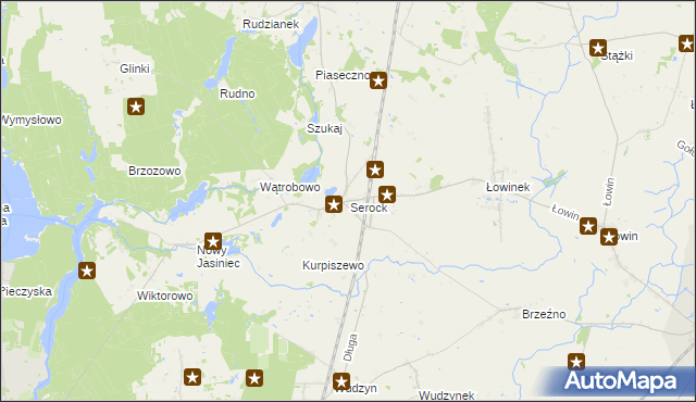 mapa Serock gmina Pruszcz, Serock gmina Pruszcz na mapie Targeo