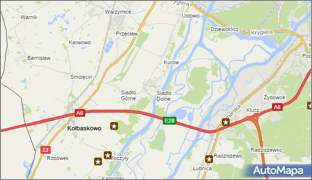 mapa Siadło Dolne, Siadło Dolne na mapie Targeo