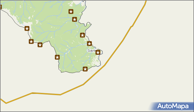 mapa Sianki, Sianki na mapie Targeo