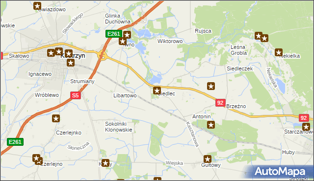 mapa Siedlec gmina Kostrzyn, Siedlec gmina Kostrzyn na mapie Targeo