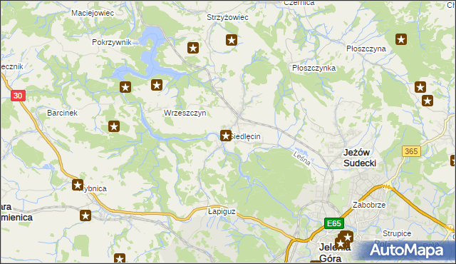 mapa Siedlęcin, Siedlęcin na mapie Targeo