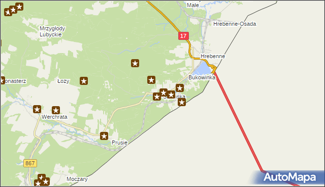 mapa Siedliska gmina Lubycza Królewska, Siedliska gmina Lubycza Królewska na mapie Targeo