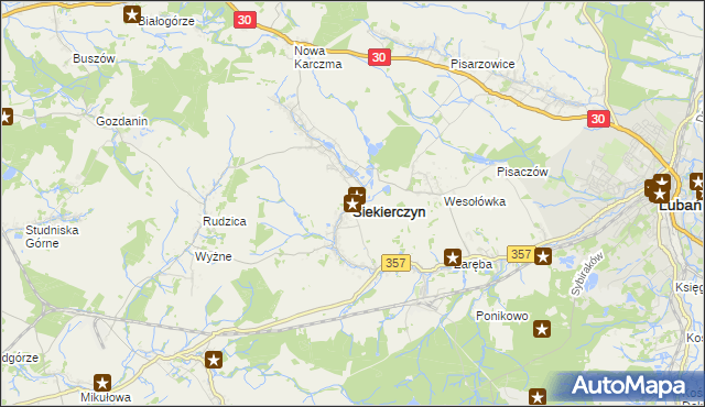 mapa Siekierczyn, Siekierczyn na mapie Targeo