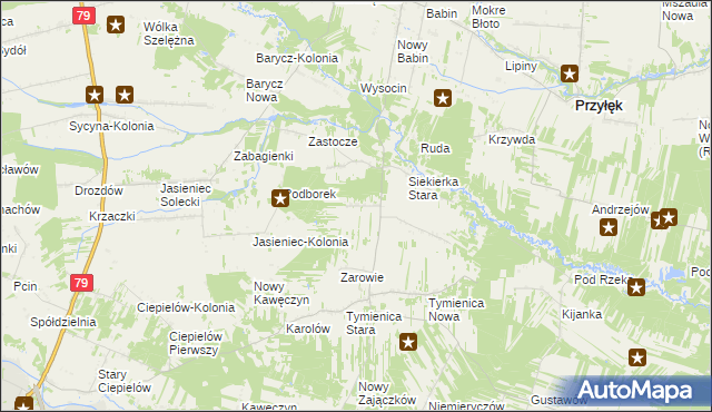 mapa Siekierka Nowa, Siekierka Nowa na mapie Targeo
