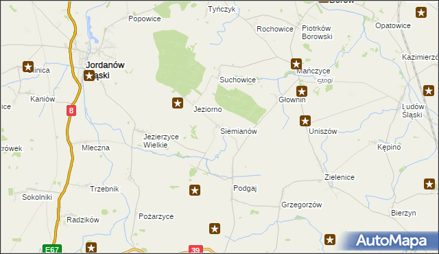 mapa Siemianów gmina Borów, Siemianów gmina Borów na mapie Targeo