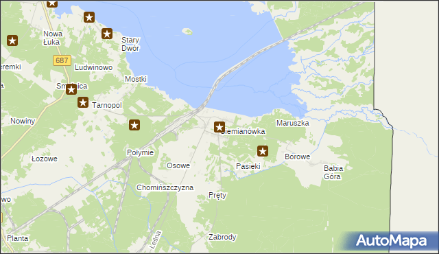 mapa Siemianówka, Siemianówka na mapie Targeo