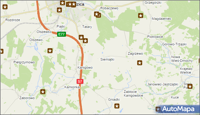 mapa Siemiątki, Siemiątki na mapie Targeo