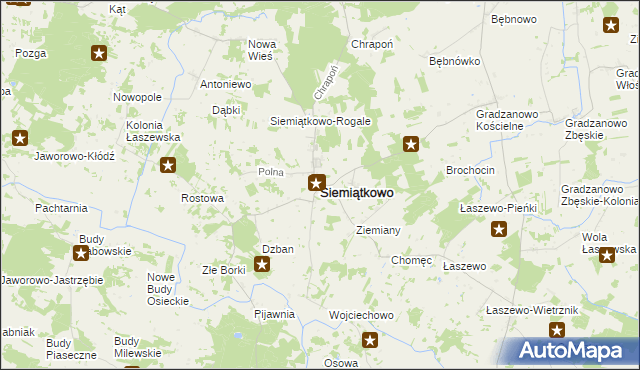 mapa Siemiątkowo powiat żuromiński, Siemiątkowo powiat żuromiński na mapie Targeo