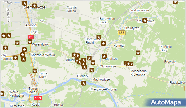 mapa Siemiatycze-Stacja, Siemiatycze-Stacja na mapie Targeo