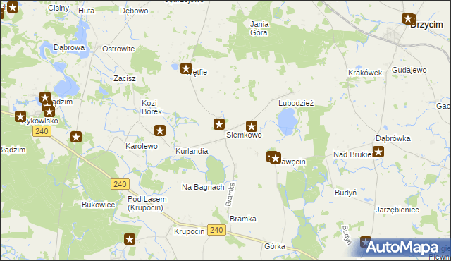 mapa Siemkowo, Siemkowo na mapie Targeo