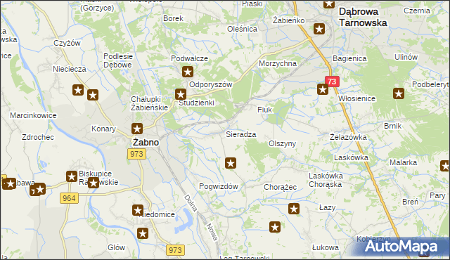 mapa Sieradza, Sieradza na mapie Targeo