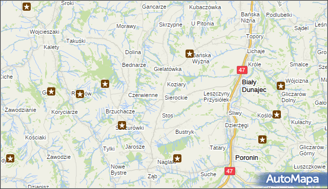 mapa Sierockie, Sierockie na mapie Targeo