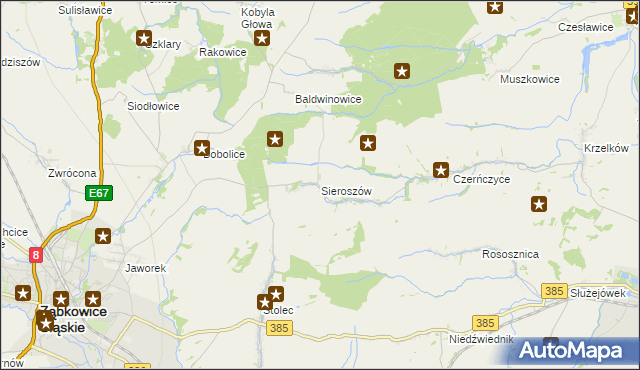 mapa Sieroszów, Sieroszów na mapie Targeo