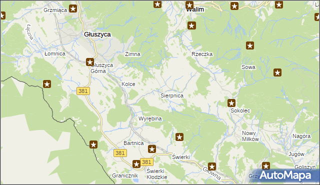 mapa Sierpnica, Sierpnica na mapie Targeo